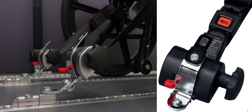 Wheelchair Securement wheelchair retractor and seat belt securement safety systems