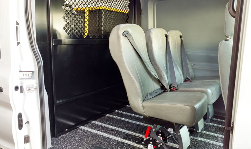 Ford Transit Crew Van upfit with partition