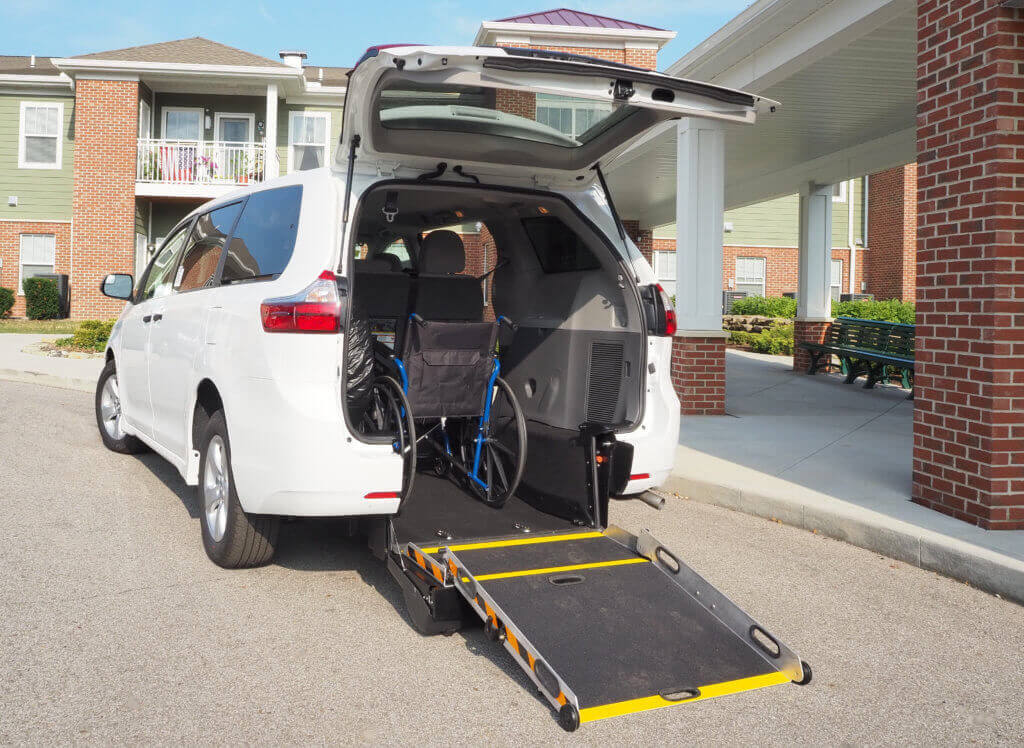 Image of Toyota Sienna minivan with wheelchair ramp