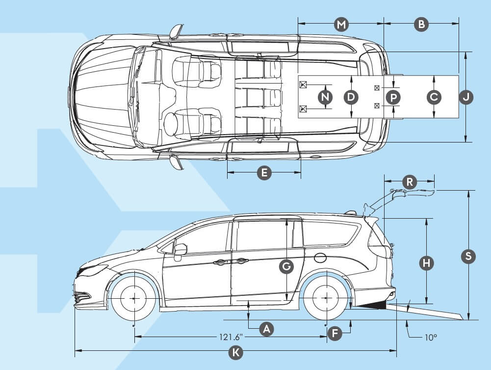 rear entry short cut mini van floor map