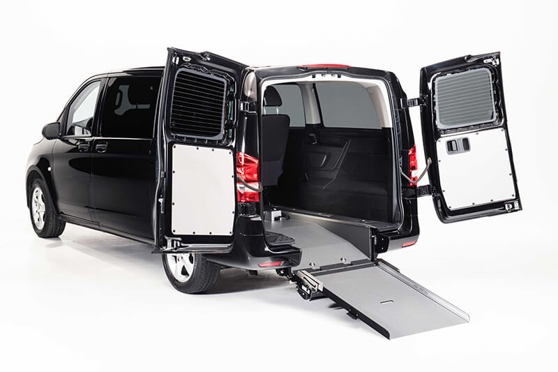 Mercedes benz metris with rear entry ramp showing