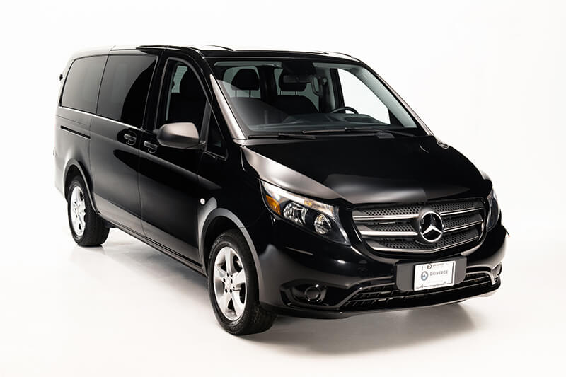 Outside view of the Merceds Metris Shuttle