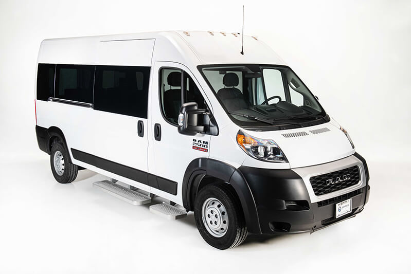 Outside view of the Ram Promaster passenger vehicle
