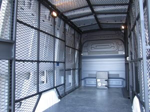 Interior cargo view of secure transport vehicle