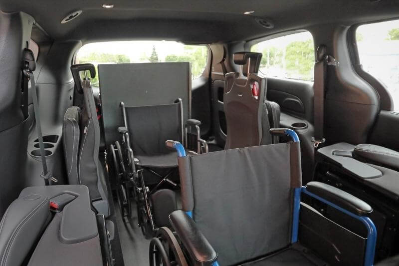 flex 6 seating with two wheelchairs