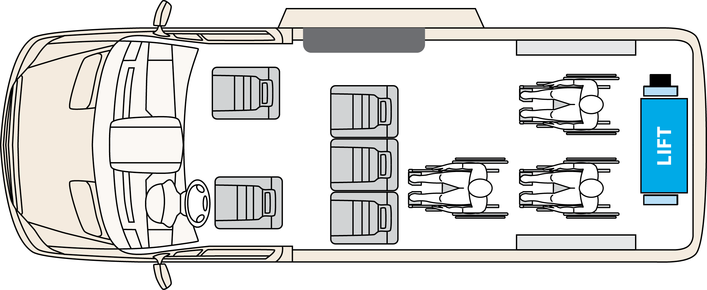 Driverge van layout with smartfloor