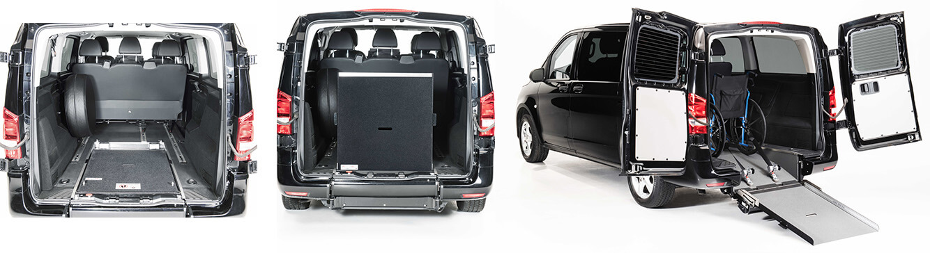 Driverge’s proprietary FlexFlat™ Ramp folds into the floor when not in use creating more cargo space.