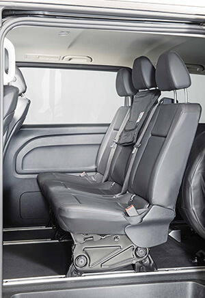 Conversion is compatible with all OEM 2nd-row seating configurations.