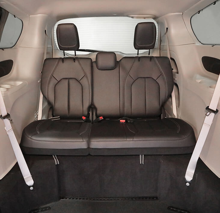 <strong>Third-row Seating</strong><br/>The third-row factory bench seat maintain all OEM functionality.