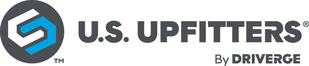 U.S. Upfitters logo with a stylized S in a circle on the left and By Driverge written below on the right.