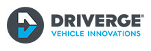 Driverge Vehicle Innovations logo featuring a stylized D icon in blue and white, with the company name and tagline in bold grey lettering.